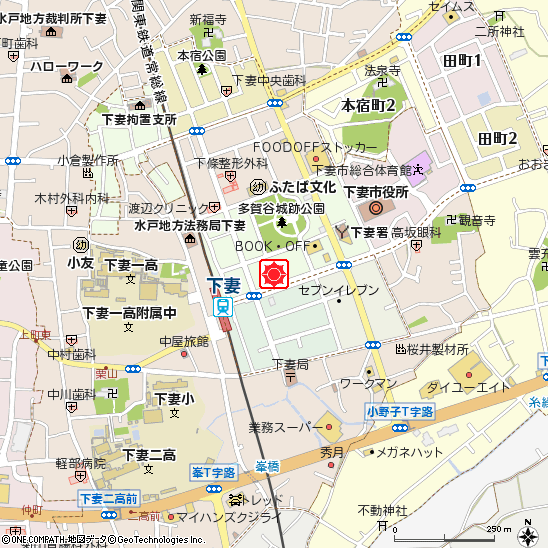 千代川出張所（下妻支店内へ移転）付近の地図